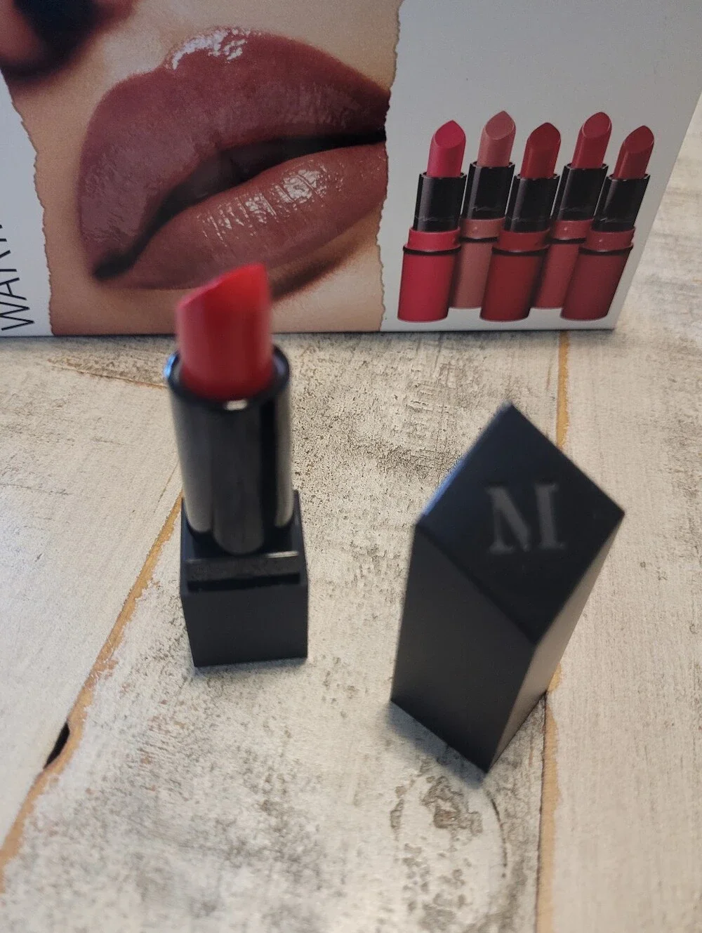 New Morphe full-size, Red Cream Lipstick in Hot Shot.